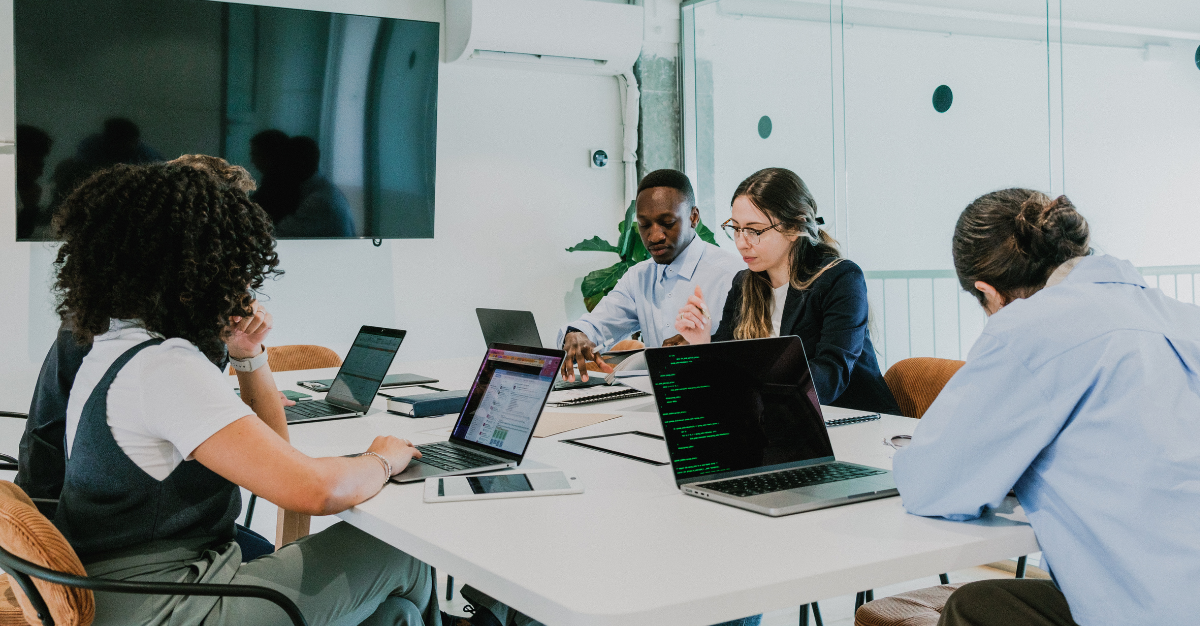 employees working at office
