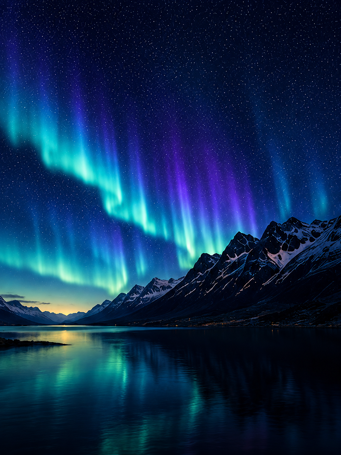 Aurora Borealis over mountains reflecting in a lake — Altanora Citrix VDI & DaaS